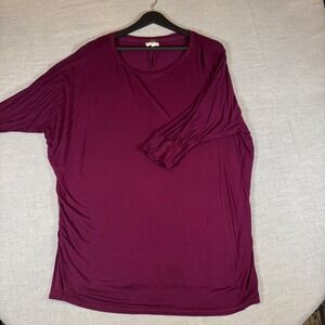 CUPID XL/1X Dolman Sleeve Tunic Top Burgundy Plus Size Blouse